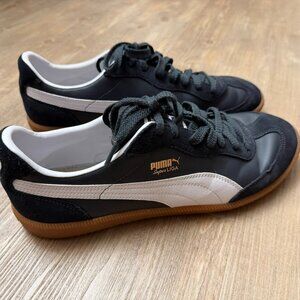 Puma Super LIGA Leather Black White Sneakers Men's Size 12